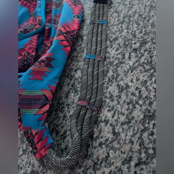 Kavu Vibrant Teal and Green Aztec Print Backpack - Picture 10 of 12